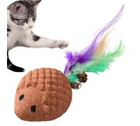 Cat Chew Toy - Funny Hedgehog Shaped Toy with Tail and Bell | Realistic Teeth Cleaning Toy for Kittens | For Home, Outdoor, Training, Exercise & Play