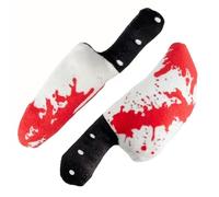Cat Chew Toy with Catnip, 2-Pack Plush Teething Toys for Kittens and Pets, Funny Bloody Cutter Design for Training Large Breed Dogs, Interactive Solo Play for Hunting or Outdoor Exercise