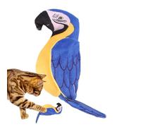 Cat Chew Toys - 17x6cm Kitten Supplies with Sound, Parrot Stuffed Animal Design, Interactive Catnip Toyss | Plush Mental Stimulation Boredom Relief Pet Games for Home Outdoor and Living Room