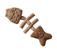 Cat Chew Toys Catnip Natural Wooden Fishbone-Shaped