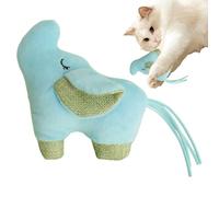 Cat Chew Toys, Interactive Cat Enrichment Toys with Sound, Pet Supplies Teaser Elephant Plush for Indoor Kitten Chew Scratching Stimulation Enrichment Play Hunting Boredom