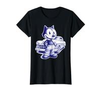 Cat Chicano Classic Car Felix Value Graphic T-Shirt, Women, Black, S