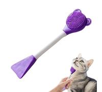 Cat Chin Cleaning Brush, Silicone Cat Chin Brush, Manual Silicone Cleaning Brush - Cleaning Tool with Silicone Brush Heads for Cleaning Gums, Jaw, Tongue, Chin and