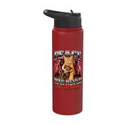 Cat Choking Cat Meme Peace was Never an Option Funny Bootleg Stainless Steel Insulated Water Bottle