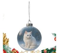 Cat Christmas Ball Ornaments - Adorable 3D Animal 9x9cm Christmas Tree Decorations Cat | for Party Centerpieces, Mantels, Fireplace Decorations