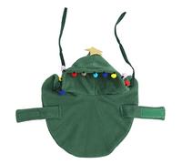 Cat Christmas Cape Warm Puppy Xmas Cloak with Star and Pompoms for Small Medium Pets (L)
