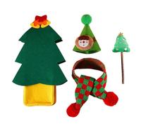 Cat Christmas Costume,Christmas Cat Hat Scarf Outfit | Christmas Fancy Christmas Pets Outfits Clothes for Indoor Cat Style