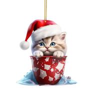 Cat Christmas Decorations - Pendant Hanging Ornaments & Baubles for Xmas Tree (21-B, One Size)