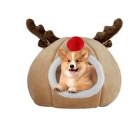 Cat Christmas House, Pet Bed Christmas Cat Cave, Dog Tent Bed, Indoor Cat Nest, Washable Cat Bed, Semi-Enclosed Cat House, Christmas Pet Bed, Warm Pet Bed for Cats, Cat House Bed for Puppy & Kitten