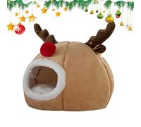 Cat Christmas House, Warm Pet Bed Christmas, Cat Cave House, Dog Tent Bed, Washable Cat Bed, Indoor Cat Nest Bed, Semi-Enclosed Cat House, Christmas Pet Bed for Puppy & Kitten