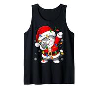 Cat Christmas Lights Fun Animal Dab Dance Santa Cat Xmas Tank Top