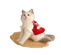 Cat Christmas Sweater, Winter Warm Knitted Jumper for Cats & Kittens, Cute Muppet Style Festive Pet Clothing, Cozy Anti-Shedding Pullover for All Breeds(M)