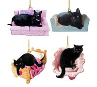 Cat Christmas Tree Decorations, Cute Christmas Sofa Cat Hanging Ornaments for Christmas Tree, Funny Pendant, Novelty Christmas Decorations For Christmas Partys Home Decor, for Cat Lovers
