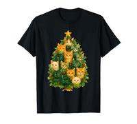 Cat Christmas Tree Design | Funny Cat Lover Holiday Art T-Shirt