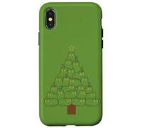 Cat Christmas Tree Minimalist Feline Holiday Cute Kitties Case for iPhone X/XS