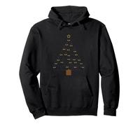 Cat Christmas Tree Minimalist Feline Holiday Cute Kitties Pullover Hoodie
