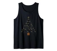Cat Christmas Tree Minimalist Feline Holiday Cute Kitties Tank Top