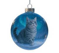 Cat Christmas Tree Ornament Ball | Holiday Charm Decor - Christmas Tree Cat Ball Pendant,for Kitten Lovers Indoor Home Living Room Family Window Wall Mantel School Office