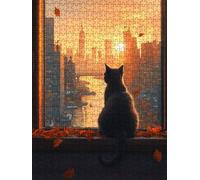 Cat City Jigsaw Puzzles for Adults 1000, 1000 Piece Jigsaw Puzzles, Challenging Puzzle, Classic Educational Jigsaws Games, Fun Family Activities, for Home Wall Decoration Gift DX0YL0-630