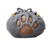 Cat Claw Cosmetic Bag Drawstring Storage Bag Plush Cat Claw Bag 18 x 3 x 8 cm Portable Cosmetic Bag with Drawstring Red Envelope Toiletry Bag, darkgray, 1