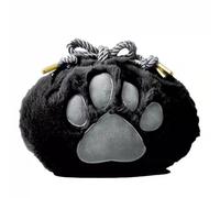 Cat Claw Cosmetic Bag Drawstring Storage Bag Plush Cat Claw Bag 18 x 3 x 8 cm Portable Cosmetic Bag with Drawstring Red Envelope Toiletry Bag, black, 1