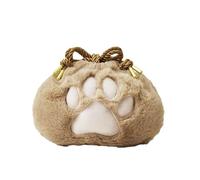 Cat Claw Cosmetic Bag Drawstring Storage Bag Plush Cat Claw Bag 18 x 3 x 8 cm Portable Cosmetic Bag with Drawstring Red Envelope Toiletry Bag, khaki, 1