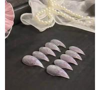 Cat Claw Press on Nails Light Purple Sequins Medium Almonds Stiletto Handmade Simplicity Style Reusable Thick Acrylic Press on Nails Cat Dragon Eagle Claw False Nail Glossy Glue on Nail (XS)