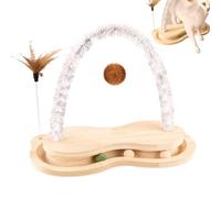 Cat Claw Sharpener Ball Spinner, Cat Claw Sharpener, Cat Scratcher with Ball Wooden Cat Scratch Toy Arch with Rotating Turntable Stable Interactive Cat Item Pet Engagement Cat Toy Indoor Cat Small Dog