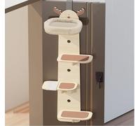 Cat Climber Door Mounted Vertical Cat Tree Tower, 4-Level Design with Sisal Covered Scratching Posts, Ideal for Multiple Cats