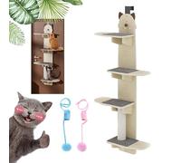 Cat Climber Shelf - 4-Level Door Hanging Cat Tree, Multi-Level Jump Shelf for Indoor Cats, Over Door Climbing Unit
