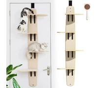 Cat Climber Tower - 4-Level Door-Hanging Shelf with Scratching Board & Cat Comb for Play and Sleep