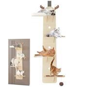 Cat Climber Wooden Door Hanging Shelf, 4-Tiers Vertical Cat Tree, Pet Jump Ladder, Mounted Climbing Board for Cats