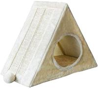 Cat climbing frame Cat Climbing Frame Semi-closed Cat House Cat Scratching Board Claw Grinding Tool Four Seasons Universal Wear-resistant Toy Pet Bedding (Color : White, Size : M) g (White M)