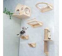 cat climbing frame, Cat Shelves and Perches for Wall, DIY Cat Climbing Frame Set, Save Space, for Cats to Sleep and Play(Style1)