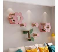 cat climbing frame Flower Shape Wall Mounted Cat Climb Frame, Shelves and Perches for Walls, House, Sisal Post Ladder, and Steps(Set2)