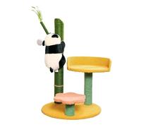 Cat Climbing Frame Sisal Grinding Claw Nest Wooden Climbing Frame Teasing Cat Jumping Platform Cute Panda Modelling Pet Supplies(Panda high low)