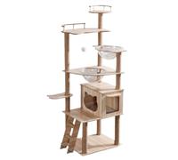 Cat Climbing Frame Wood Cat Tree For Indoor Cats For Large Modern Scratching Tower With Basket Cats Tree For Indoor