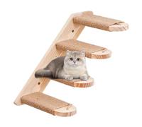 Cat Climbing Rack Wall Mounted Cat Climbing Steps Natural Pine - Cat Climbing Shelf Space Saving Cat Stairs and Stairs for Cats, Perch Accessories