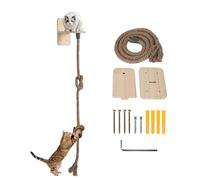 Cat Climbing Rope, 51" Natural Hemp Cat Climbing Rope with Heavy Duty Hook, Wall Mounted Scratching & Play Rope for Indoor/Outdoor Use (1.3M)