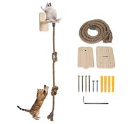 Cat Climbing Rope, 59" Natural Hemp Cat Climbing Rope with Heavy Duty Hook, Wall Mounted Scratching & Play Rope for Indoor/Outdoor Use (1.5M)