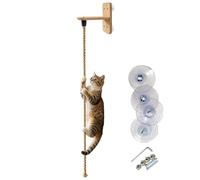 Cat Climbing Rope - with Jumping Board 2 Metres Interactive Toy | Wall Mounted Cat Climbing Steps | Suitable for Indoor and Outdoor Use for Playing, Scratching for Kittens in the House and