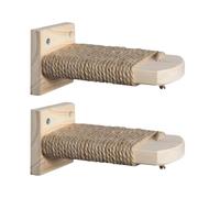 Cat Climbing Steps for the Cage - Wall Mounted Cat Climbing Rack | Set of 2 Kitten Paw Grinding Ladders Space Saving Wood Grinding Ladders Molien Ladders