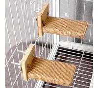 Cat Climbing Steps Scratching Tree - 2pcs Scratching Steps Sisal Hemp Cage Shelf Ladder Pets Perch Furniture Inside The cage with Install Screws (S)