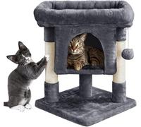Cat Climbing Tree 2-Level Cat Tree Condo Tower With Plush Perch, Dark Gray Cat Tower Scratcher For Cats Cat Climbing Tree Cat Tree vision