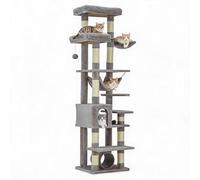 Cat Climbing Tree, 74 Inch Sturdy Cat Tree for Indoor Cats, All-in One Cat Tower with Scratching Post, Hammock, Cat Condo for Adult Cats Kittens, Grey