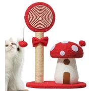 Cat Climbing Tree Snug Cute Mushroom Design Sisal Scratching Board