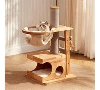 Cat Climbing Tree with Integrated Litter Box for Small Cats, Space-Saving Design Fits Any Home, Compact and Functional