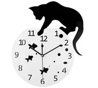 Cat Clock - Creative Silent Wall Clock | Great Decoration for Home, Living Room, Bathroom, Bedroom, Acrylic , Easy to Read, Playful, Stylish, Unique, Boxed