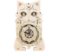 Cat Clocks Craft Kit - Cut Craft Designs, Components, Home Décor Kit, Cats Figure Assembly | Detailed Cut Cat Clock Design Wood for Work Area Study Corner Café Interior Creative