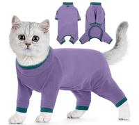 Cat Clothes, Body Suit to Stop Licking Jumper Cat Clothing Coats and Body Warmers Surgery Recovery Suit(Purple, XL)